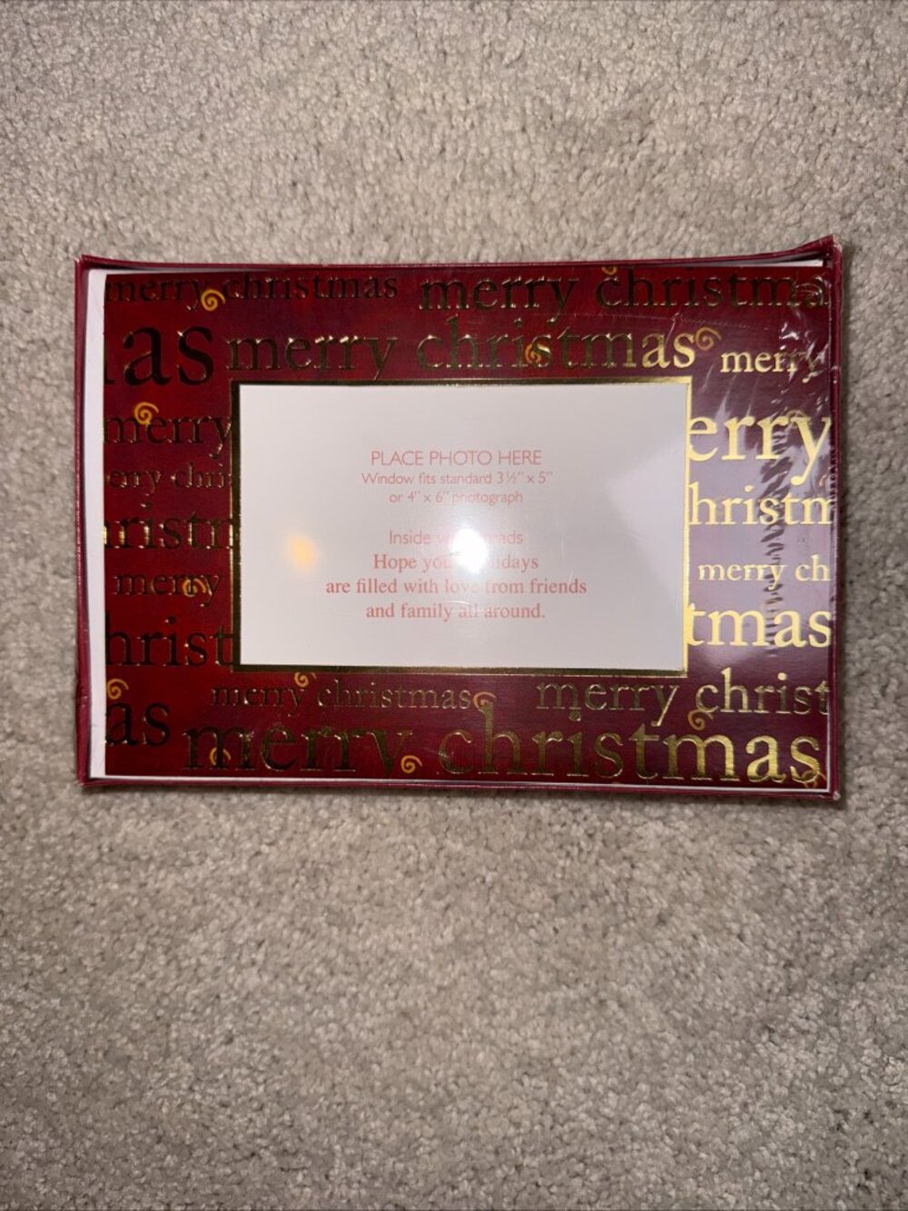 Merry Christmas Holiday 4x6 3.5x5 Christmas Photo Cards 14 Count Burgundy